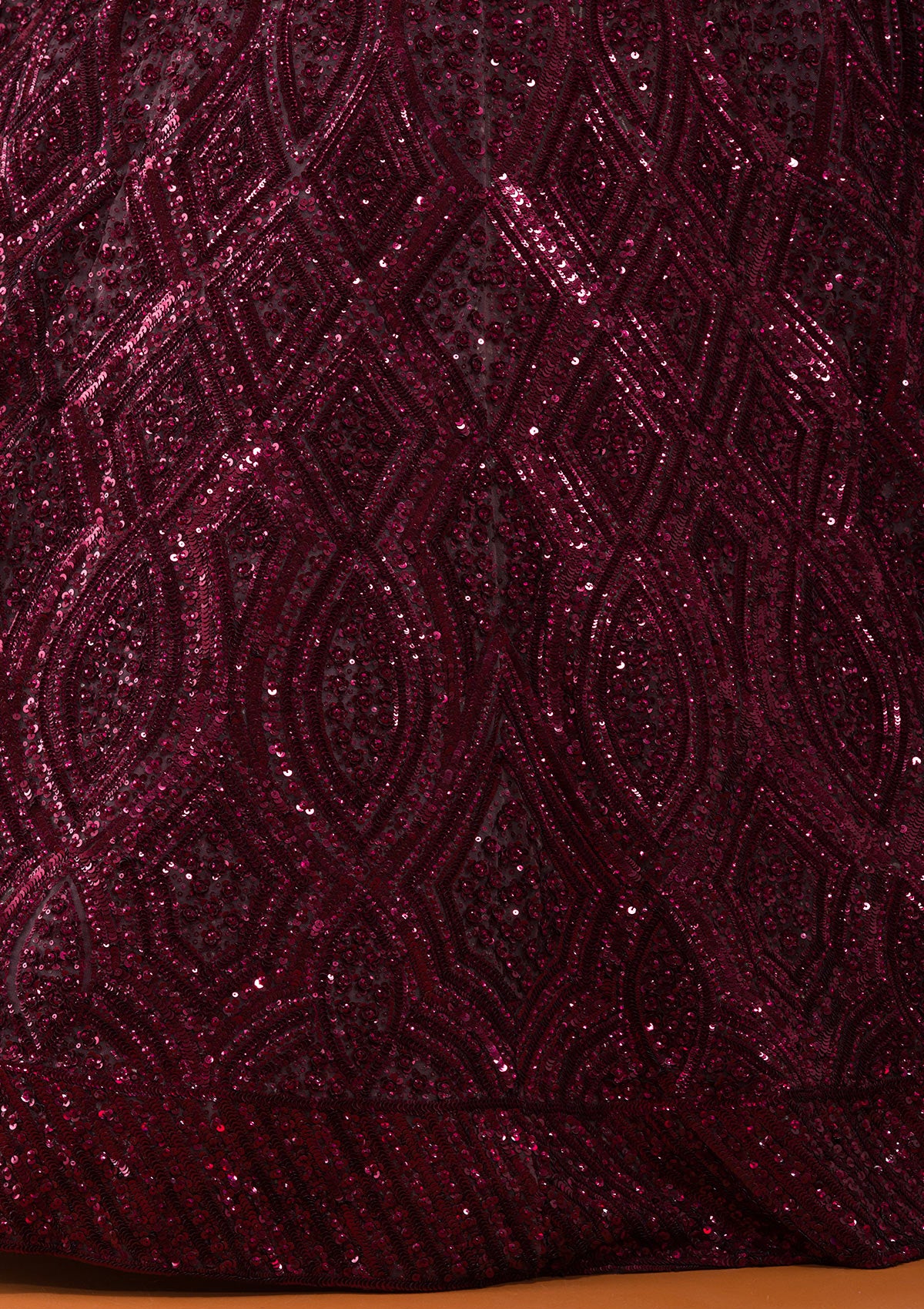 Maroon Sequins Net Readymade Lehenga - Image 8